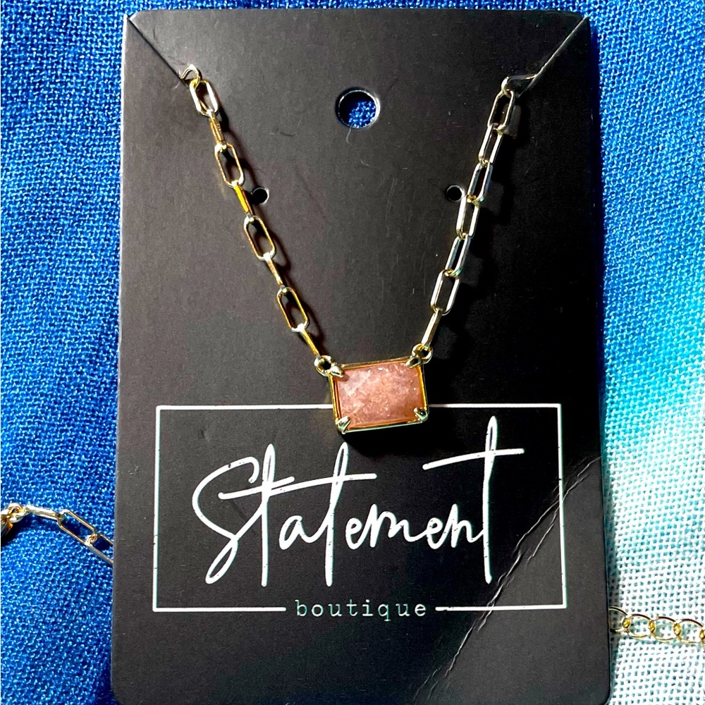 Statement Necklace with Druzy Stone